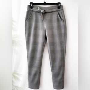 Gray Plaid Jogger Pants